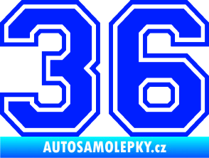 Samolepka Startovní číslo 36 typ 4 modrá dynamic