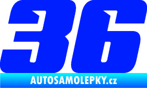 Samolepka Startovní číslo 36 typ 6 modrá dynamic