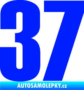 Samolepka Startovní číslo 37 typ 2    modrá dynamic