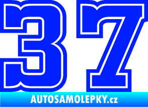 Samolepka Startovní číslo 37 typ 5 modrá dynamic