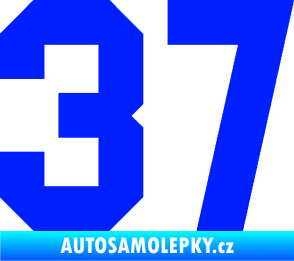 Samolepka Startovní číslo 37 modrá dynamic