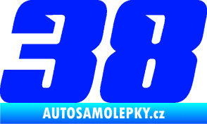 Samolepka Startovní číslo 38 typ 6 modrá dynamic