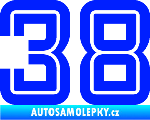 Samolepka Startovní číslo 38 typ 7 modrá dynamic