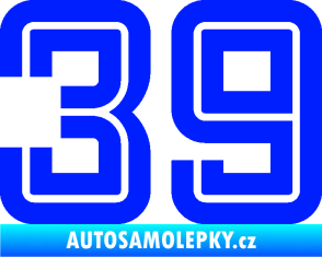 Samolepka Startovní číslo 39 typ 7 modrá dynamic