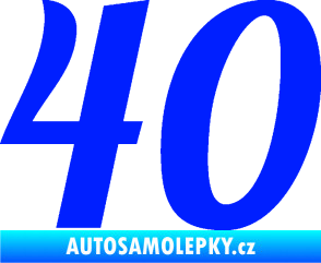 Samolepka Startovní číslo 40 typ 3 modrá dynamic
