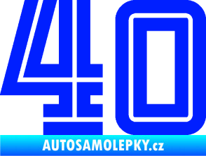 Samolepka Startovní číslo 40 typ 7 modrá dynamic
