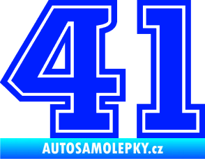 Samolepka Startovní číslo 41 typ 5 modrá dynamic