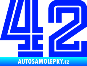 Samolepka Startovní číslo 42 typ 7 modrá dynamic