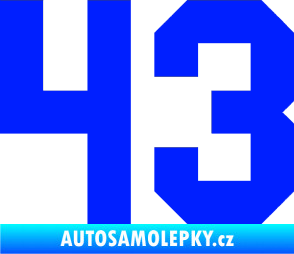 Samolepka Startovní číslo 43 modrá dynamic