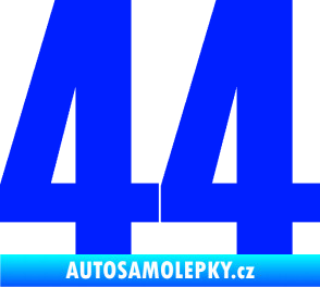 Samolepka Startovní číslo 44 typ 2     modrá dynamic