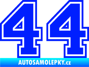 Samolepka Startovní číslo 44 typ 4 modrá dynamic