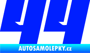 Samolepka Startovní číslo 44 typ 6 modrá dynamic