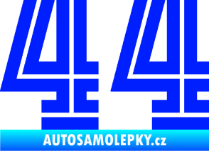 Samolepka Startovní číslo 44 typ 7 modrá dynamic