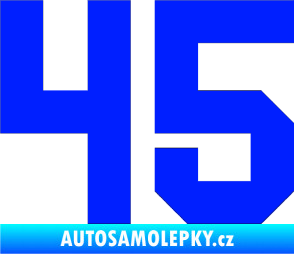 Samolepka Startovní číslo 45 modrá dynamic