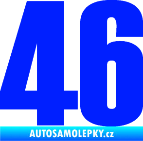 Samolepka Startovní číslo 46 typ 2       modrá dynamic