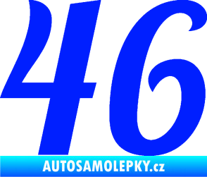 Samolepka Startovní číslo 46 typ 3 modrá dynamic