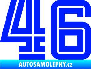 Samolepka Startovní číslo 46 typ 7 modrá dynamic