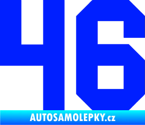 Samolepka Startovní číslo 46 modrá dynamic