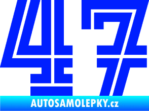 Samolepka Startovní číslo 47 typ 7 modrá dynamic