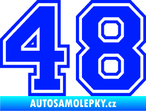 Samolepka Startovní číslo 48 typ 4 modrá dynamic