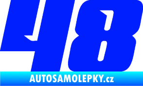 Samolepka Startovní číslo 48 typ 6 modrá dynamic