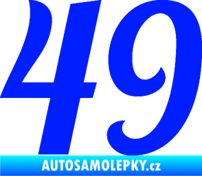 Samolepka Startovní číslo 49 typ 3 modrá dynamic