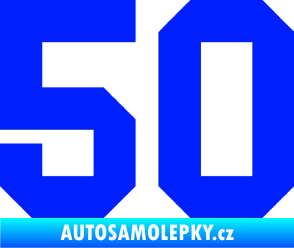 Samolepka Startovní číslo 50 modrá dynamic