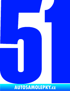 Samolepka Startovní číslo 51 typ 2 modrá dynamic