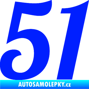 Samolepka Startovní číslo 51 typ 3 modrá dynamic