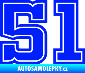 Samolepka Startovní číslo 51 typ 5 modrá dynamic