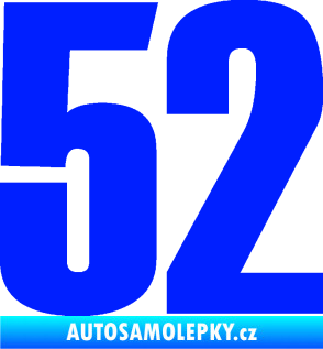 Samolepka Startovní číslo 52 typ 2  modrá dynamic