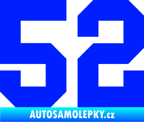 Samolepka Startovní číslo 52 modrá dynamic