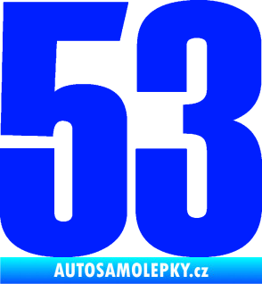 Samolepka Startovní číslo 53 typ 2  modrá dynamic