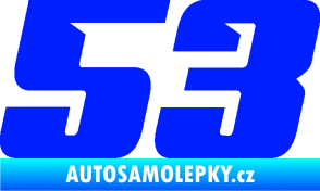 Samolepka Startovní číslo 53 typ 6 modrá dynamic