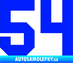 Samolepka Startovní číslo 54 modrá dynamic