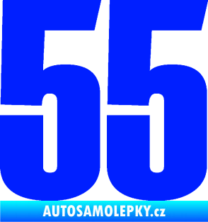 Samolepka Startovní číslo 55 typ 2   modrá dynamic