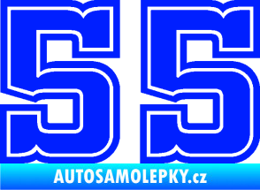 Samolepka Startovní číslo 55 typ 5 modrá dynamic
