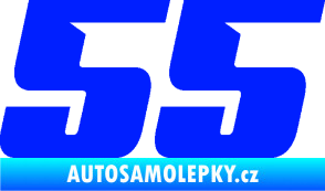 Samolepka Startovní číslo 55 typ 6 modrá dynamic