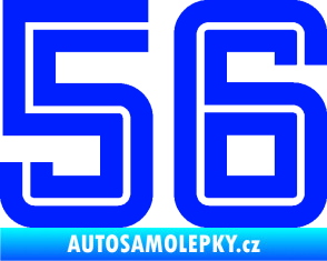 Samolepka Startovní číslo 56 typ 7 modrá dynamic