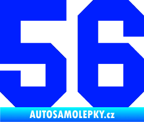Samolepka Startovní číslo 56 modrá dynamic