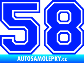Samolepka Startovní číslo 58 typ 4 modrá dynamic