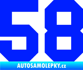 Samolepka Startovní číslo 58 modrá dynamic