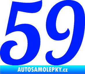 Samolepka Startovní číslo 59 typ 3 modrá dynamic