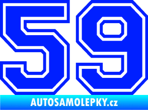 Samolepka Startovní číslo 59 typ 4 modrá dynamic