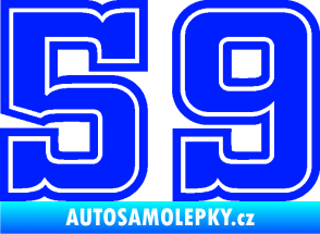 Samolepka Startovní číslo 59 typ 5 modrá dynamic