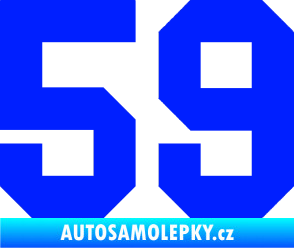Samolepka Startovní číslo 59 modrá dynamic