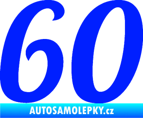 Samolepka Startovní číslo 60 typ 3 modrá dynamic