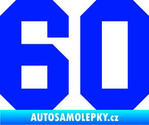 Samolepka Startovní číslo 60 modrá dynamic