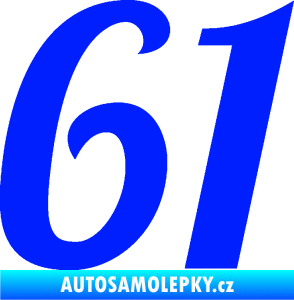 Samolepka Startovní číslo 61 typ 3 modrá dynamic