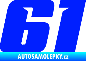 Samolepka Startovní číslo 61 typ 6 modrá dynamic